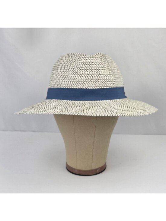 Wallaroo Petite Charlie Wide-Brim Fedora Hat White & Blue main image 10
